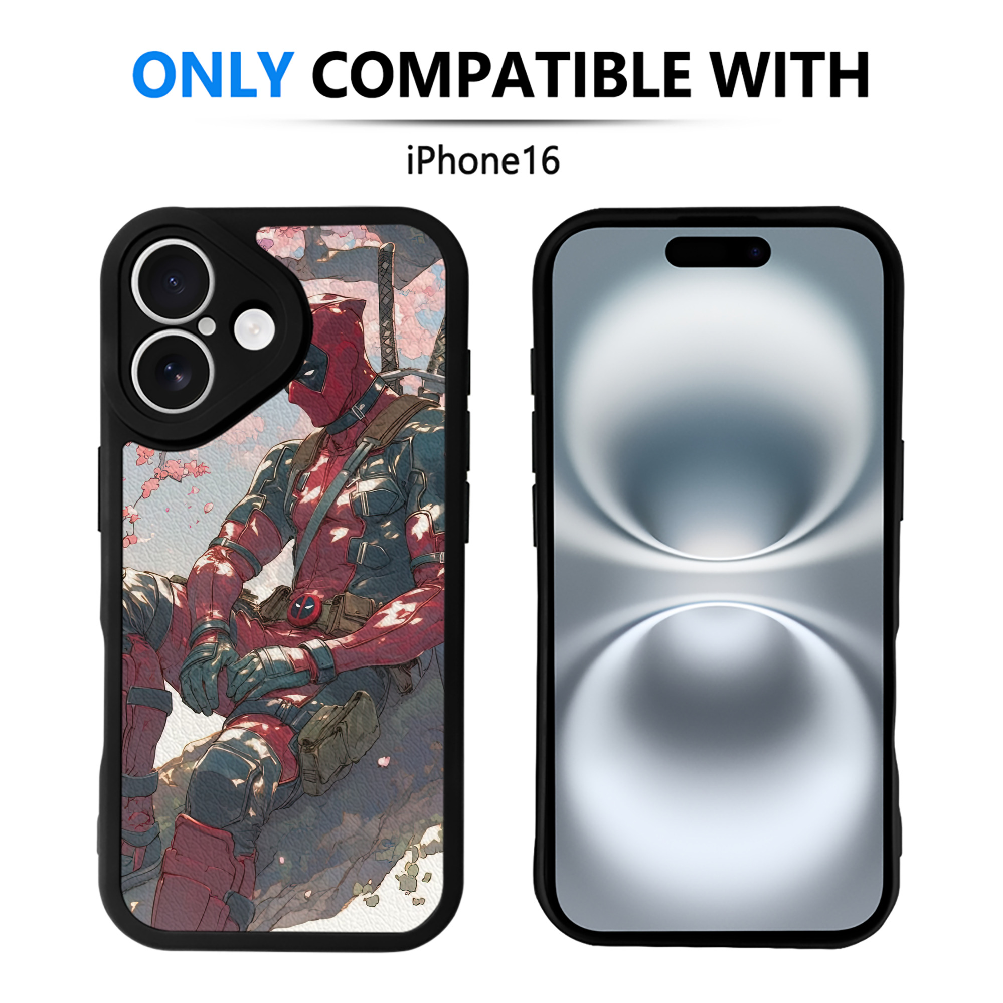 （画像用） Deadpool デッドプール 【iPhone 16シリーズ対応】シリコンスマホケース（レザー調） 材質：シリコン
